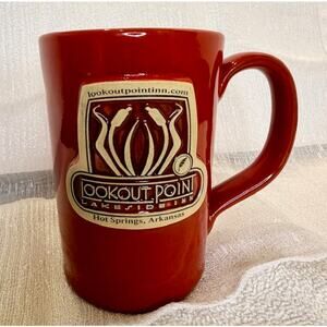 Lookout Point Hot Springs AR Deneen Pottery Red Glaze Mug Lakeside Inn EUC